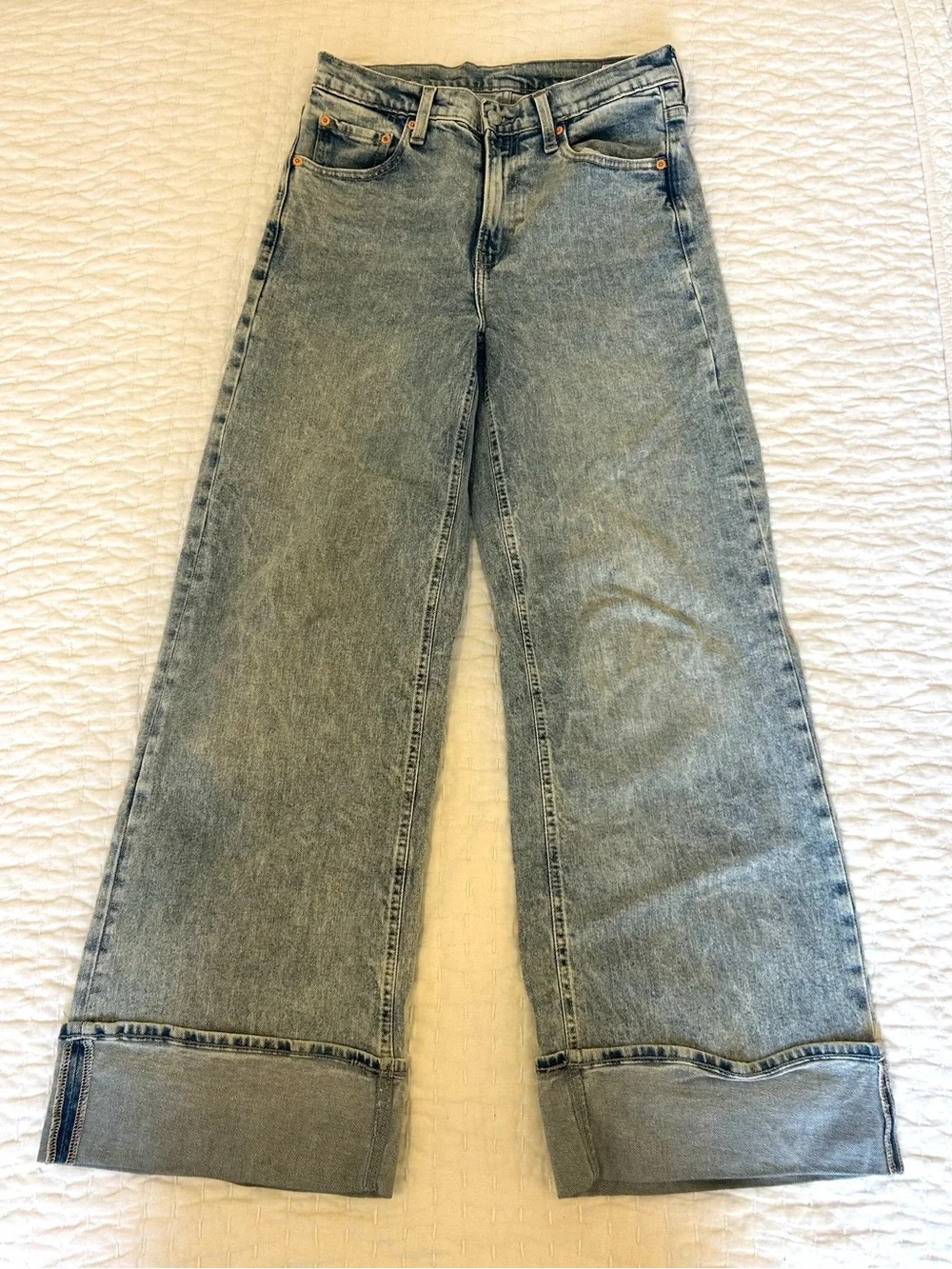 GAP | High Rise Stride Cuffed Wide-Leg Jeans | 27
